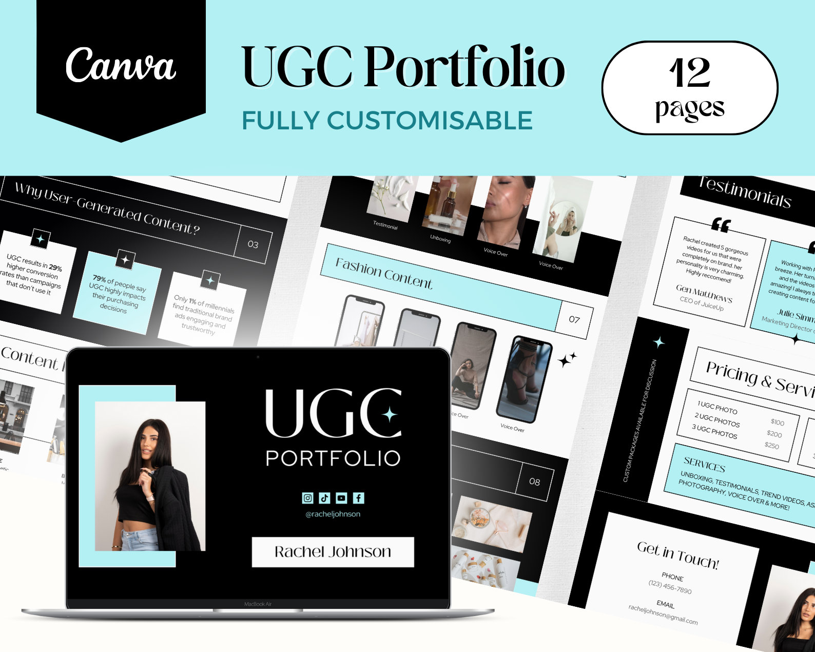 UGC Portfolio Template | Canva Website | Bold Chic Minimalistic | UGC ...
