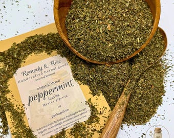Organic Dried Peppermint – Loose Herb by the Ounce | Herbal Tea, Bath, Wellness