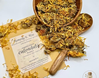 Organic Dried Calendula – Loose Herb by the Ounce | Herbal Tea, Bath, Wellness