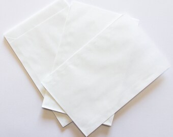 200 Mini Paper Bags 8.5cm x 11.7cm White Seed Bags Soda Kraft Paper Gift Bags Paper Bags White