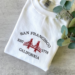 San Francisco Sweatshirt, San Fran Crewneck, City Sweatshirt, Embroidered California Sweatshirt, Vintage Crewneck, Embroidered Sweatshirt