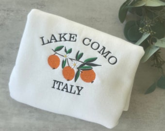 Embroidered Lake Como Sweatshirt, Lake Como Italy Sweatshirt, Italy Crewneck, Lake Como Vacay Gift