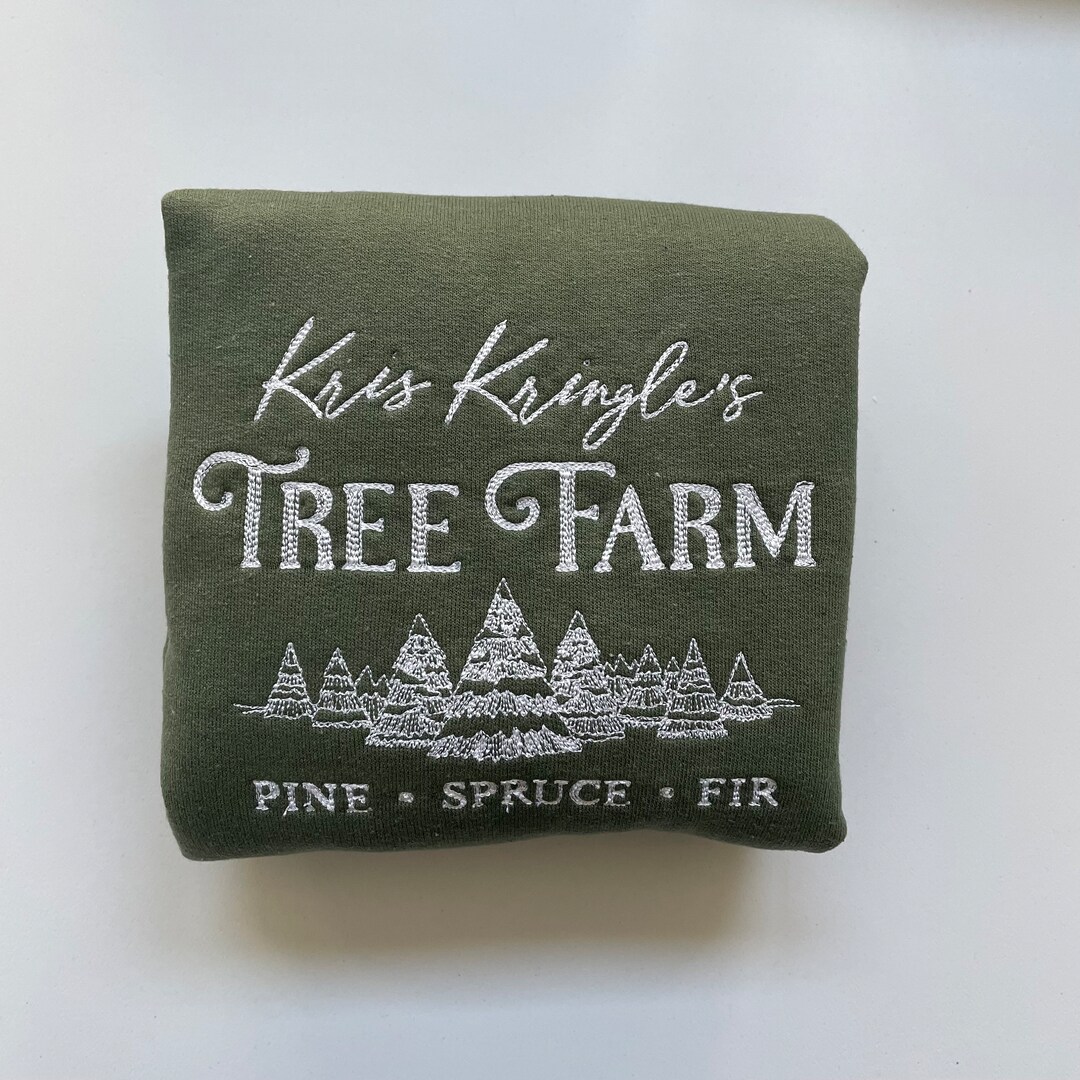 S Green Crewneck Kris Kringle Tree Farm Ready to Ship Etsy