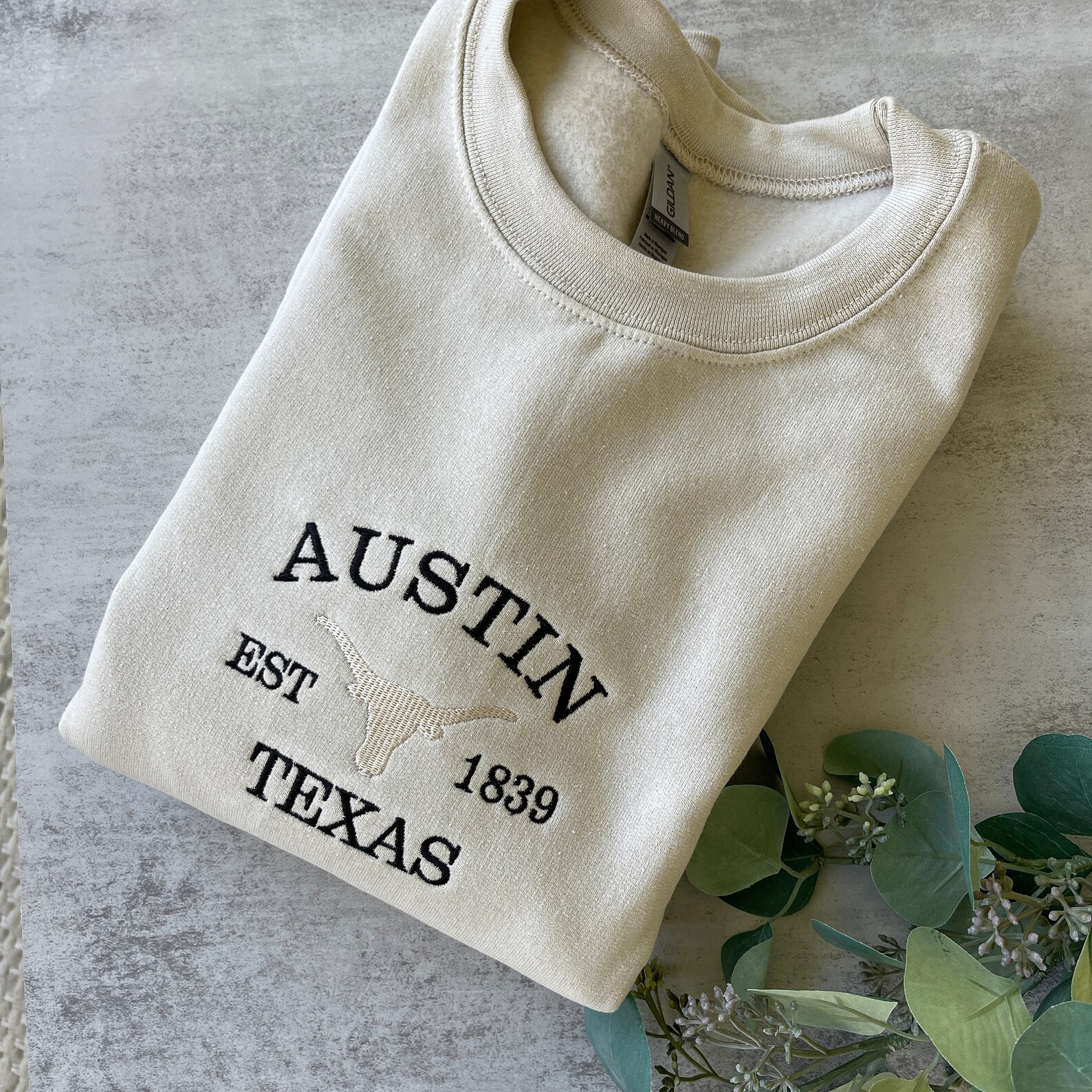Embroidered Austin Texas Sweatshirt Texas Sweatshirt Etsy