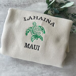 Embroidered Maui Hawaii Sweatshirt, Vintage Island Crewneck