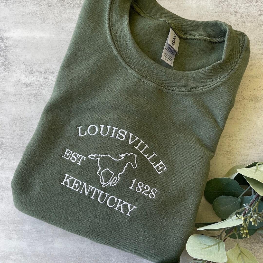 Embroidered Louisville Kentucky Sweatshirt, KY Sweatshirt, City Crewneck, Kentucky Crewneck