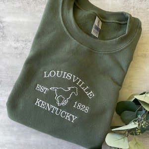 Embroidered Louisville Kentucky Sweatshirt, KY Sweatshirt, City Crewneck, Kentucky Crewneck Sweatshirt