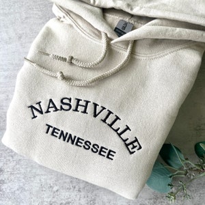 Embroidered Sweatshirt, Nashville Tennessee Sweatshirt, Tennessee Sweatshirt, Gift for Him, Gift for Her, Christmas Gift, Vacation Gift