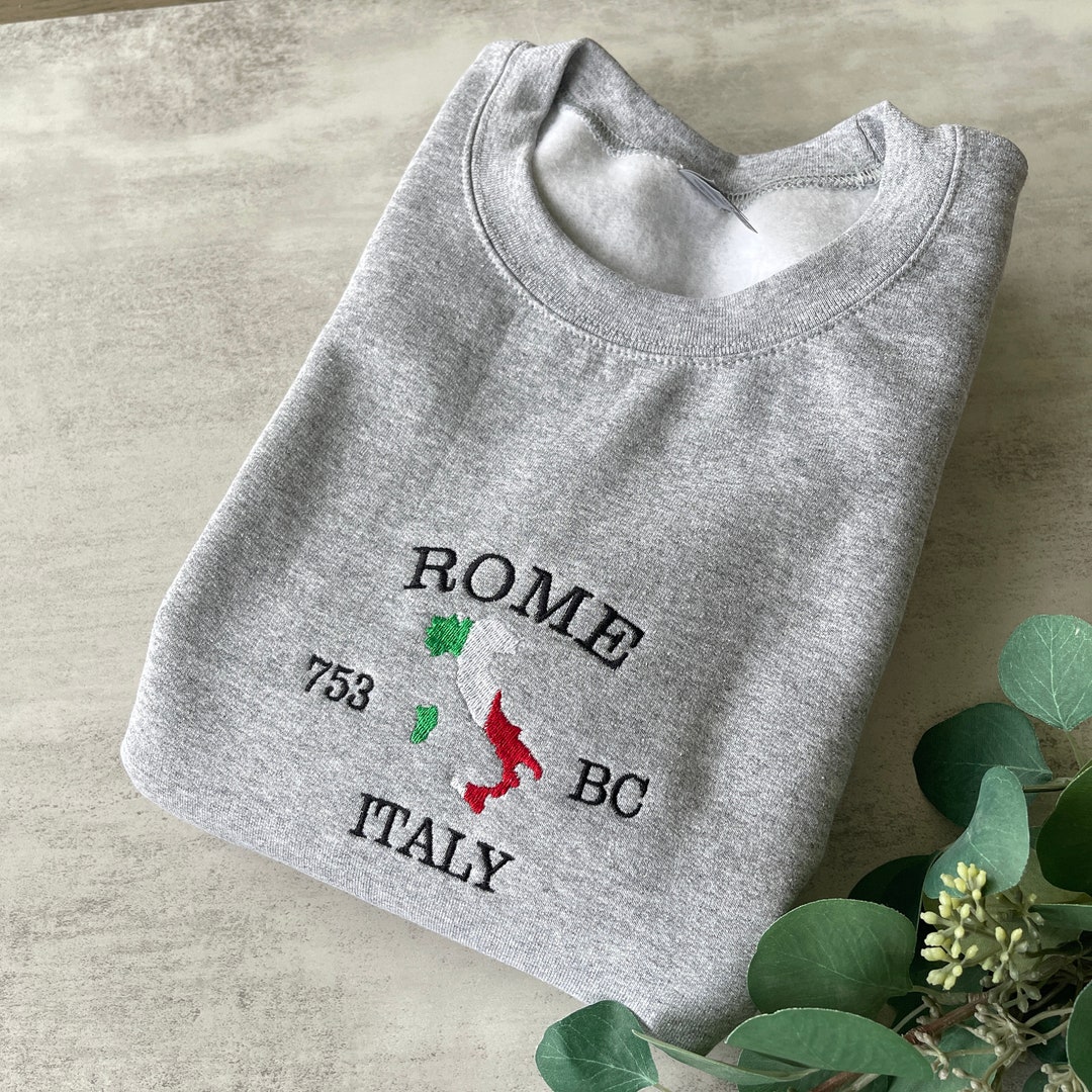 Embroidered Rome Sweatshirt, Rome Italy Sweatshirt, Gift for Him, Gift for Her, Christmas Gift