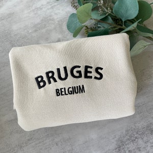 Embroidered Bruges Belgium California Sweatshirt, Belgium Sweatshirt, Embroidered Sweatshirt, Trendy Sweatshirt