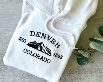 Embroidered Denver Colorado Sweatshirt, Denver Sweatshirt, Colorado Sweatshirt, Colorado Crewneck, Gift for Him, Gift for Her, Christmas