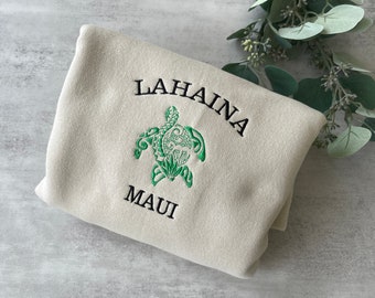 Embroidered Lahaina Maui Sweatshirt, Maui Sweatshirt, Crewneck Sweatshirt, Lahaina Sweatshirt, Maui Sweatshirt, Aesthetic Sweatshirt