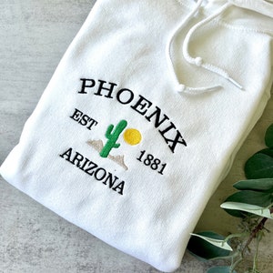 Phoenix Arizona Embroidered Sweatshirt, Embroidered graphic sweatshirt, desert sweatshirt, trendy sweatshirt, aesthetic sweatshirt