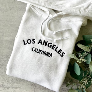 Embroidered Los Angeles California Sweatshirt, California Sweatshirt, Embroidered Sweatshirt, Fall Trendy Hoodie, LA Hoodie
