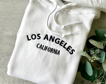 Embroidered Los Angeles California Sweatshirt, California Sweatshirt, Embroidered Sweatshirt, Fall Trendy Hoodie, LA Hoodie