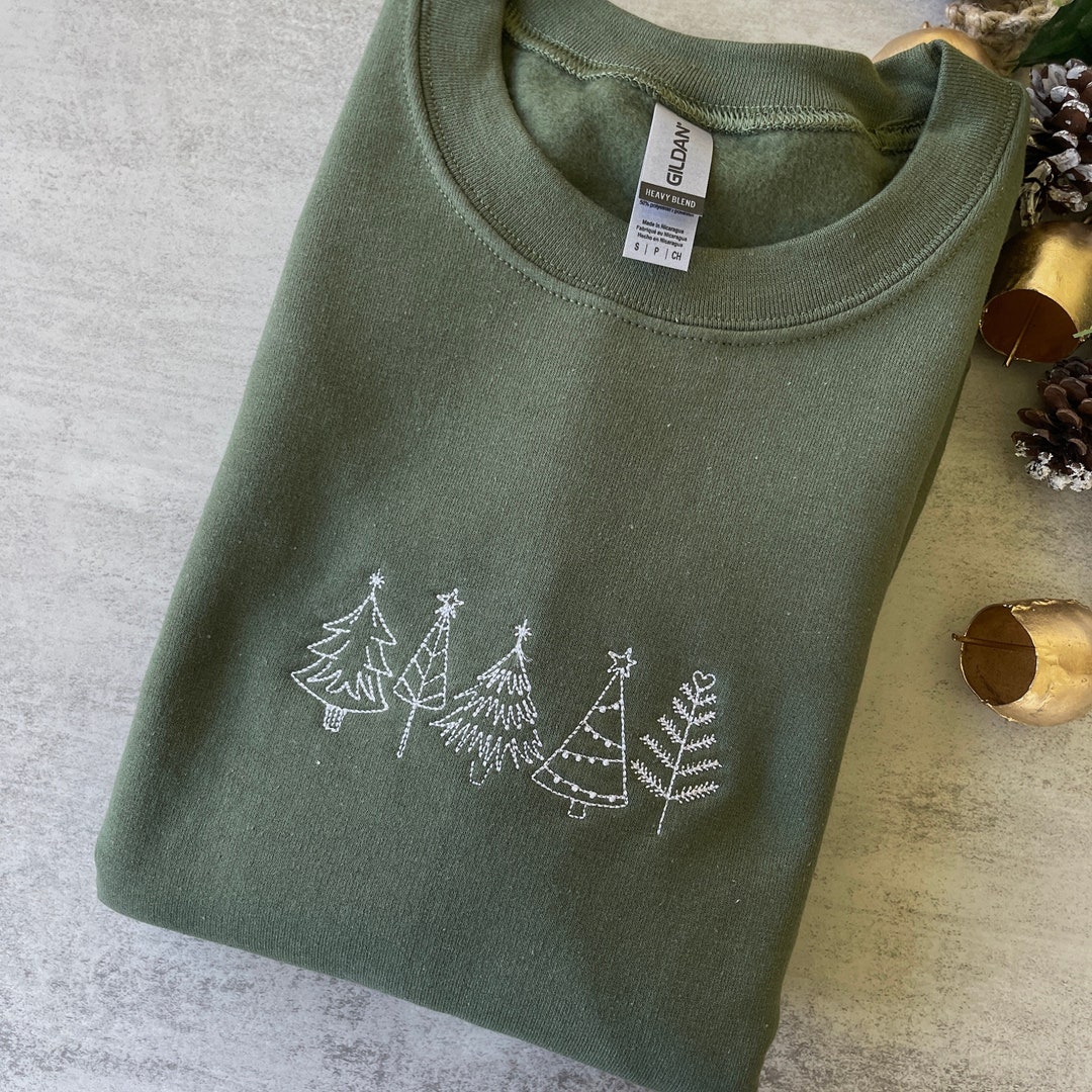 Christmas Tree Sweatshirt Christmas Trees Minimal Christmas Etsy