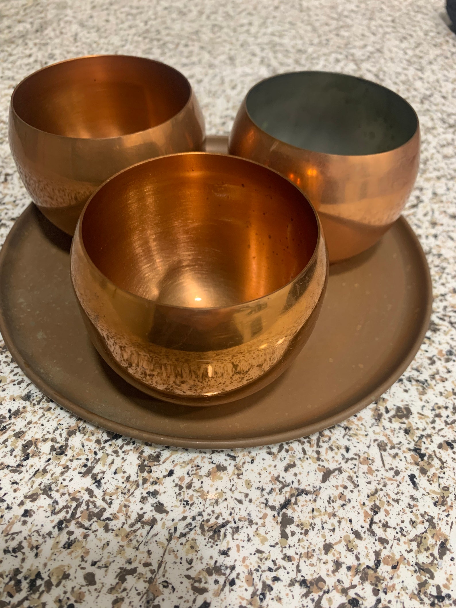 Set of 3 Coppercraft Guild Cups with Copper Tray Etsy