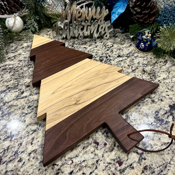 Christmas Tree Walnut & Poplar Charcuterie Board | Cheese Board | Serving Tray | Dessert Board | Serving Board