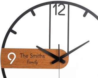 Personalized Large Wall Clock, Personalized gift, Modern Wall Clock, Minimalist Wall Clock, Clock for Wall, Oversize Wall Clock, Wanduhr