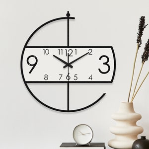 Large wall clock modern, clocks for wall, wall clock unique, Wooden wall clock, wall clock with numbers, minimalist wall clock, Wanduhr zdjęcie 1