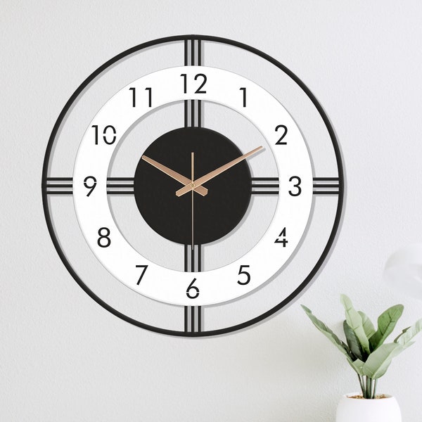 Reloj de pared grande moderno, reloj de pared con números, reloj de pared único, relojes para pared, reloj de pared minimalista, reloj de pared de madera, Wanduhr