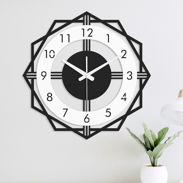Large wall clock unique, Clock with numbers, Wall clock modern, Clocks for wall, Wall clock kitchen, Livingroom, Wooden wall clock, Wanduhr