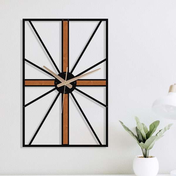 Large wall clock modern, Minimalist wooden wall clock, Wall clock unique, Retro wall clock, Farmhouse wall clock, Clock for Wall, Oversized