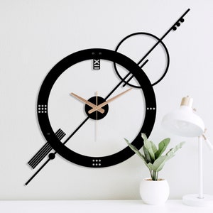 Large wall clock, Modern wall clock, Wall clock unique, Geometric wall clock, Clock for wall, Wanduhr Gross, Horloge murale, Home Gift