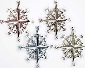 Metal compass rose wall decor, Metal compass sign, Outdoor wall decor, Porch decor, Nautical metal compass, Metal wall art, Office decor