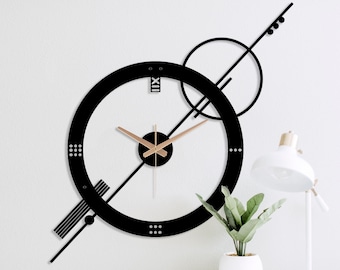 Large wall clock, Modern wall clock, Wall clock unique, Geometric wall clock, Clock for wall, Wanduhr Gross, Horloge murale, Home Gift