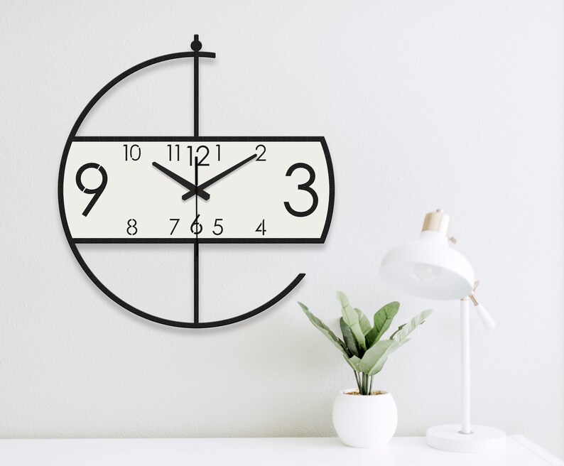 Large wall clock modern, clocks for wall, wall clock unique, Wooden wall clock, wall clock with numbers, minimalist wall clock, Wanduhr zdjęcie 3