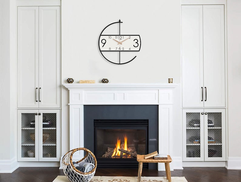 Large wall clock modern, clocks for wall, wall clock unique, Wooden wall clock, wall clock with numbers, minimalist wall clock, Wanduhr zdjęcie 5