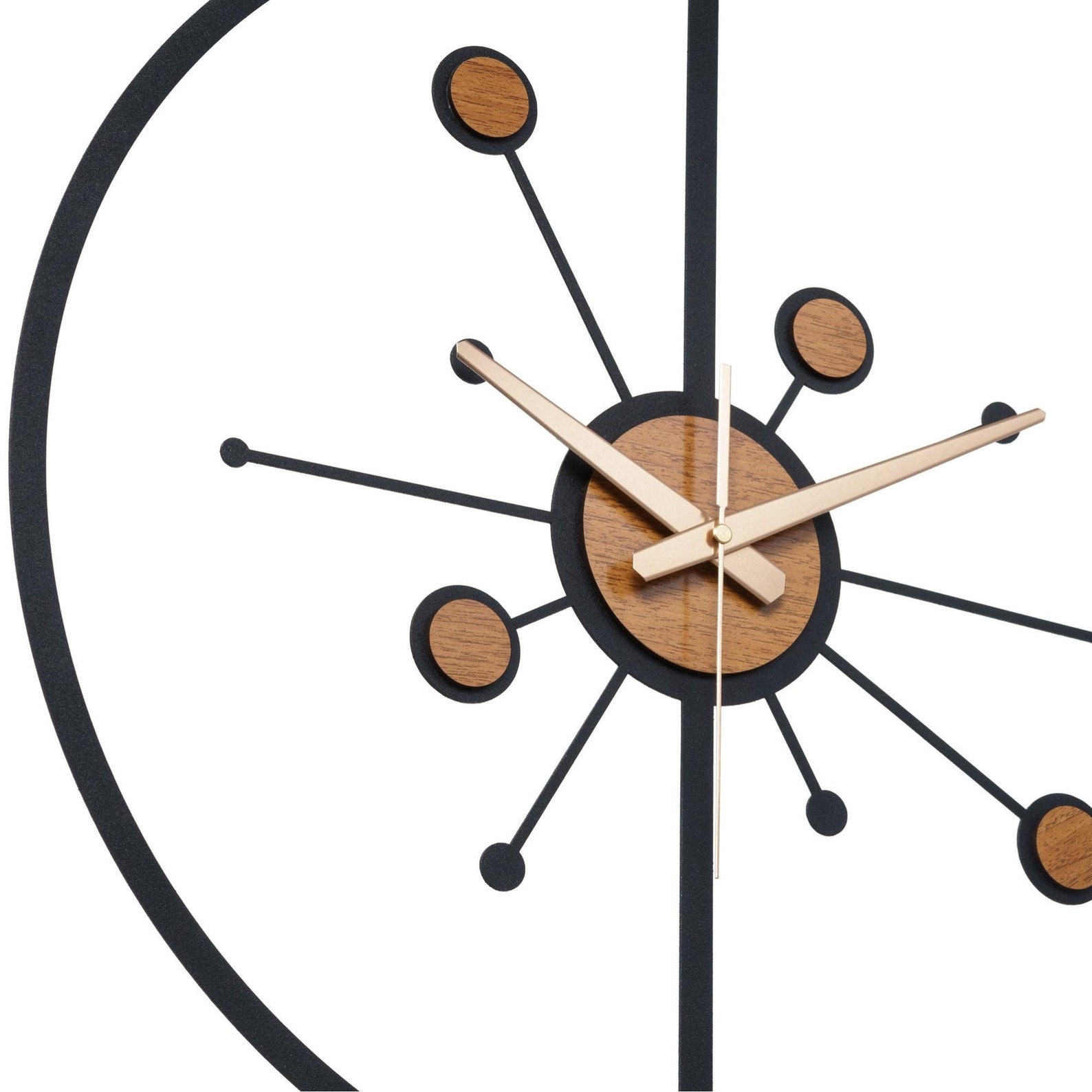 Atomic Wall Clock Wood Mid Century Modern Wall Clock Etsy