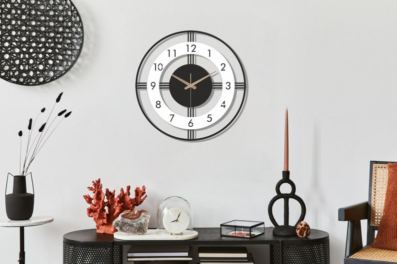 Large wall clock modern, wall clock with numbers, wall clock unique, clocks for wall, minimalist wall clock, Wooden wall clock, Wanduhr image 2