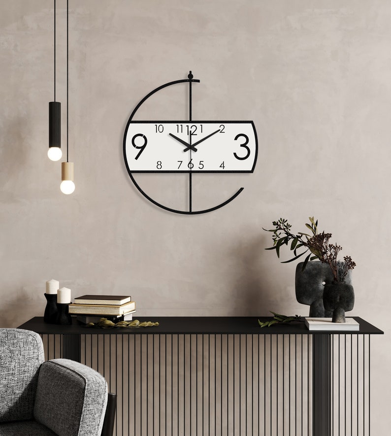 Large wall clock modern, clocks for wall, wall clock unique, Wooden wall clock, wall clock with numbers, minimalist wall clock, Wanduhr zdjęcie 4