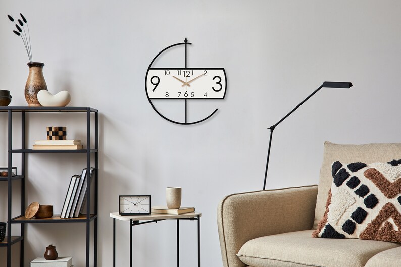 Large wall clock modern, clocks for wall, wall clock unique, Wooden wall clock, wall clock with numbers, minimalist wall clock, Wanduhr zdjęcie 8