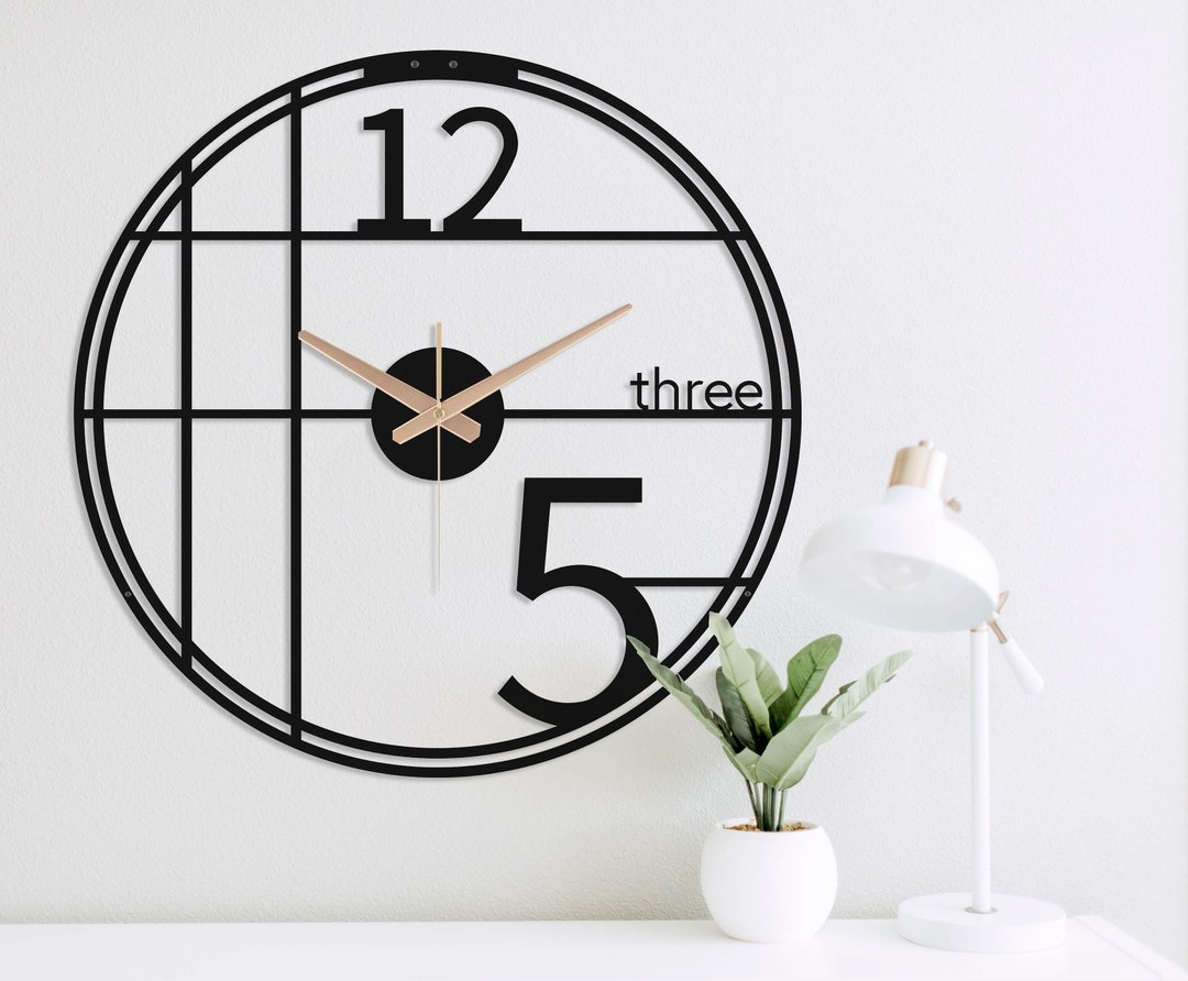Oversize Wall Clock Minimalist, Unique Large Wall Clock, Modern Wall