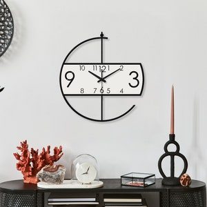 Large wall clock modern, clocks for wall, wall clock unique, Wooden wall clock, wall clock with numbers, minimalist wall clock, Wanduhr zdjęcie 2