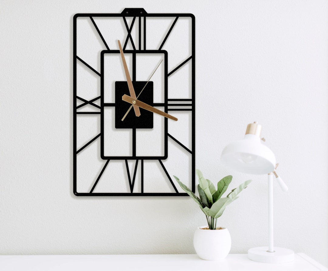 Large Wall Clock Modern Minimalist Wall Clock Farmhouse Wall Etsy
