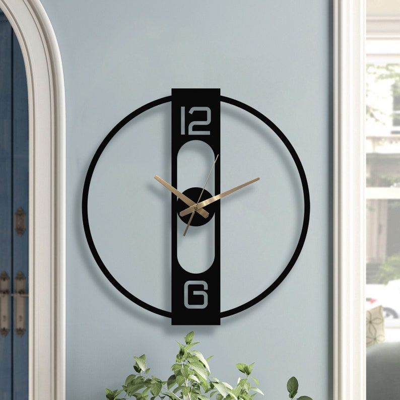Minimalistische große Wanduhr, moderne Wanduhr, Uhr für Wand, Wanduhr Dekor, Wandkunst Uhr, einzigartige Wanduhr, Küchen Wanduhr Bild 1