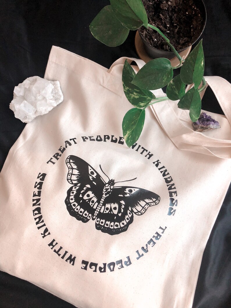 TPWK Tote, Treat People With Kindness Bag, Canvas Tote Bag, Harry Styles Fine Line, Cotton Summer Tote, Cute Tote Bag, Butterfly Tote Bag 