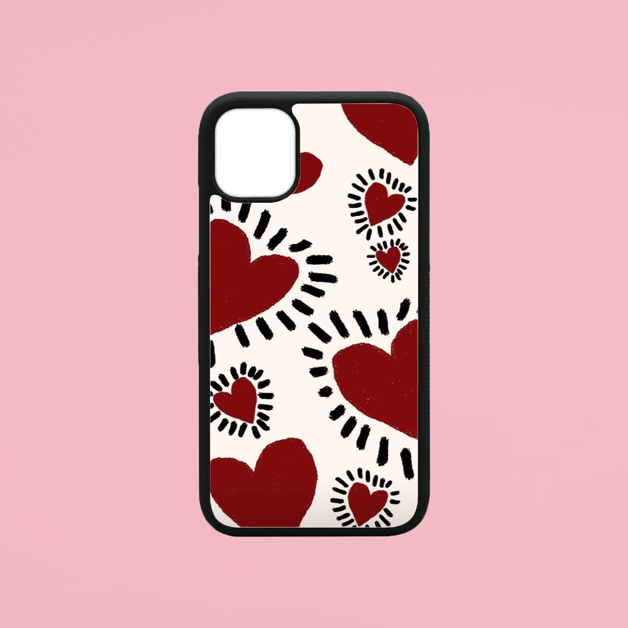 Y2k Red Hearts Iphone Case Phone Case Iphone Cases Iphone Etsy