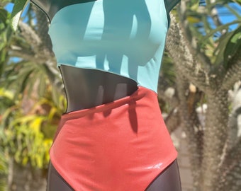 Color block monokini