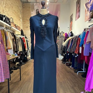 Amazing 70s  dress with embroidered rhinestones