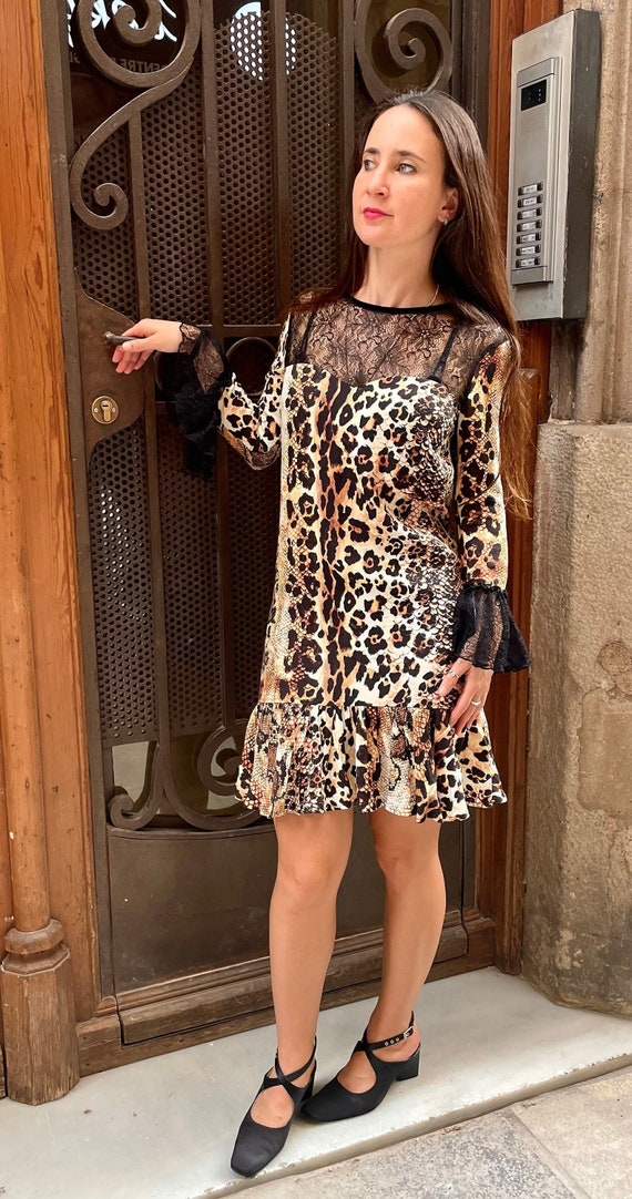 just cavalli lace dress Roberto Cavalli Mini Dress With Lace Insert