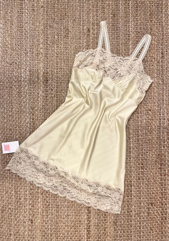 Romantic Vintage Silk slip dress in M size