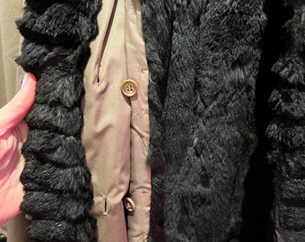 希少 イヴサンローラン キャメル ギャザー ウール コート ヴィンテージ イヴサンローランYves Saint Laurent シャギーウールチェック柄