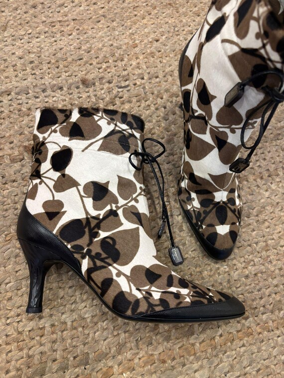 Salvatore Ferragamo Y2K Ankle Boots, Brown Cow Leather, Size 7 (US)