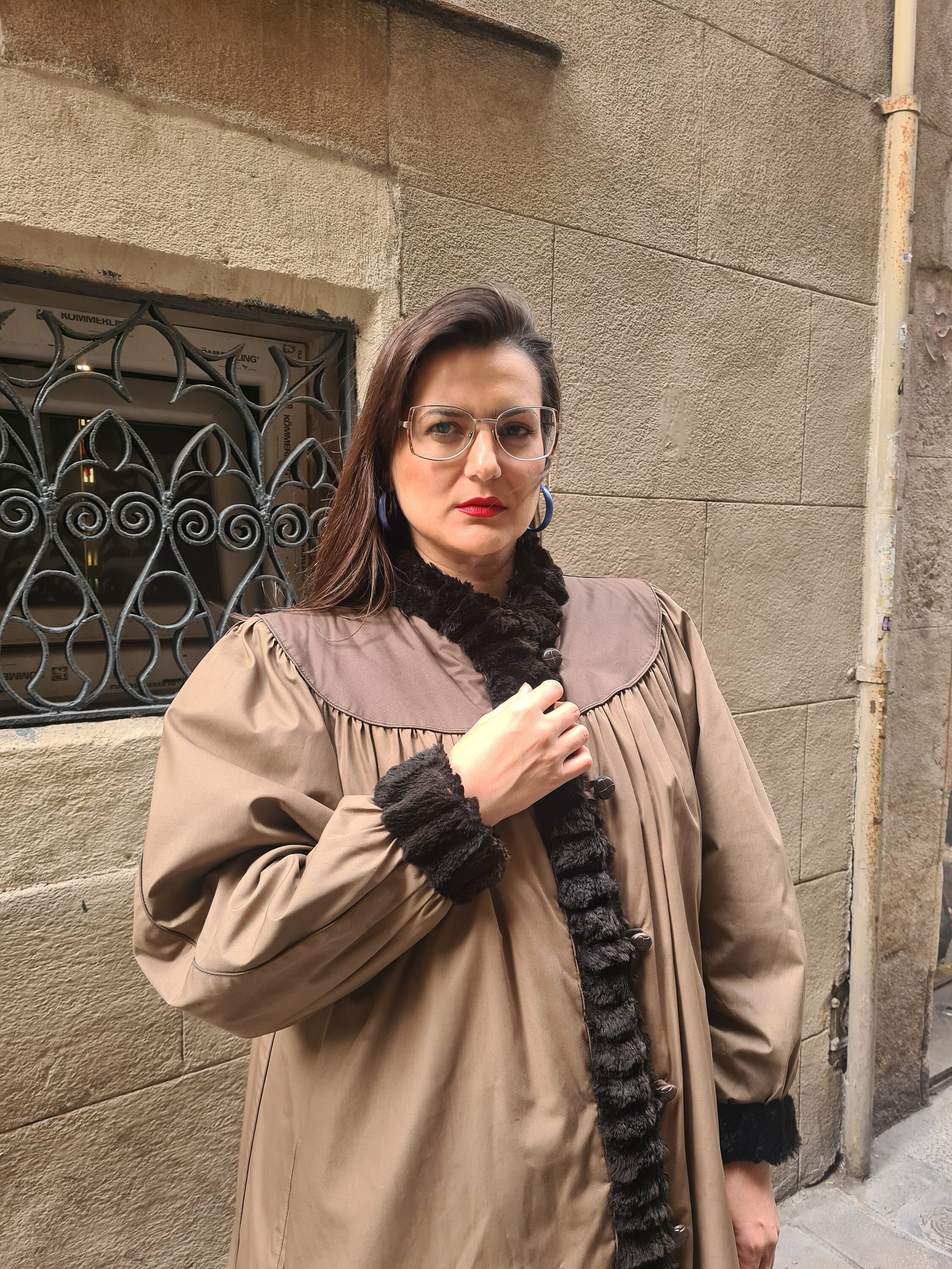 Yves Saint Laurent 1980s Vintage Fur Trim Beige Coat in L Size - Etsy