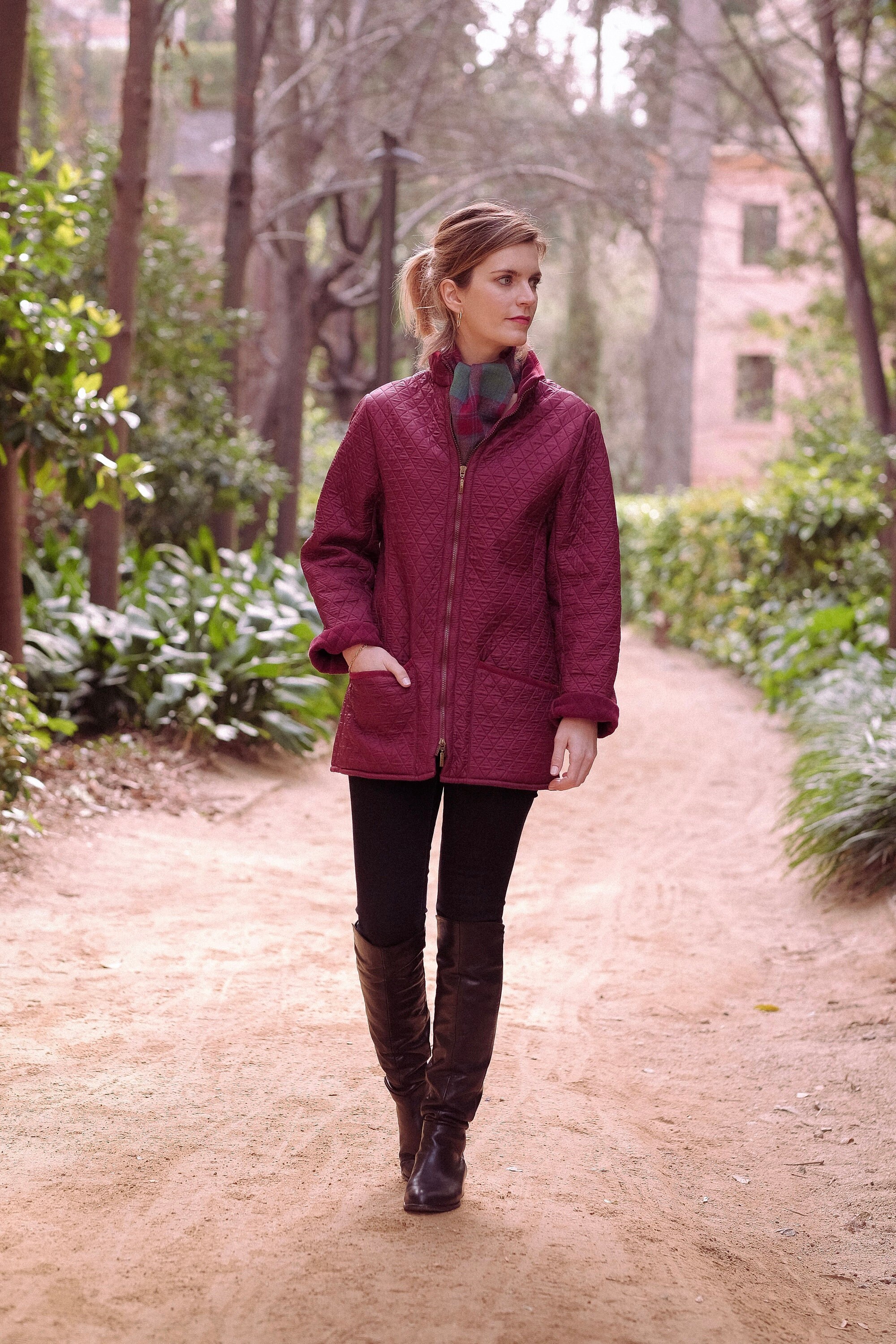 maroon windbreaker